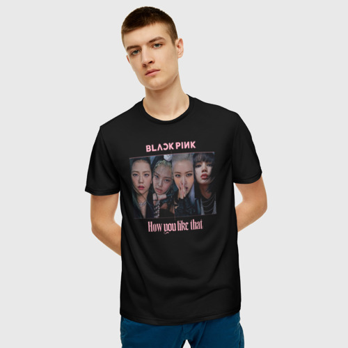 Мужская 3D футболка с принтом BLACKPINK, фото на моделе #1