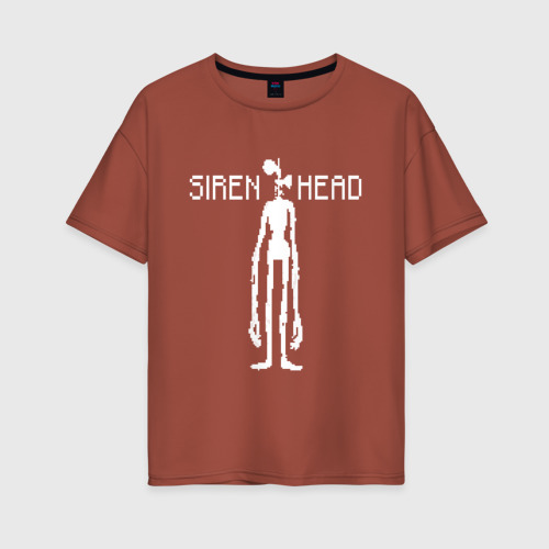 Женская футболка oversize с принтом Siren Head, вид спереди #2