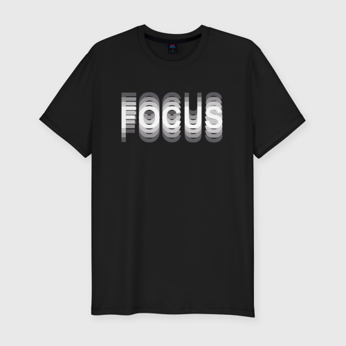 Мужская футболка премиум с принтом FOCUS, вид спереди #2