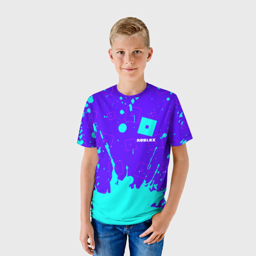 Детская 3D футболка с принтом ROBLOX / РОБЛОКС, фото на моделе #1