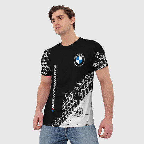 Мужская 3D футболка с принтом BMW / БМВ, вид сбоку #3