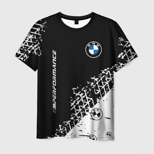Мужская 3D футболка с принтом BMW / БМВ, вид спереди #2