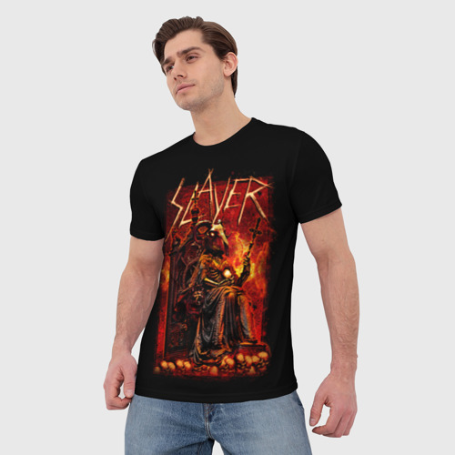 Мужская 3D футболка с принтом Slayer, вид сбоку #3