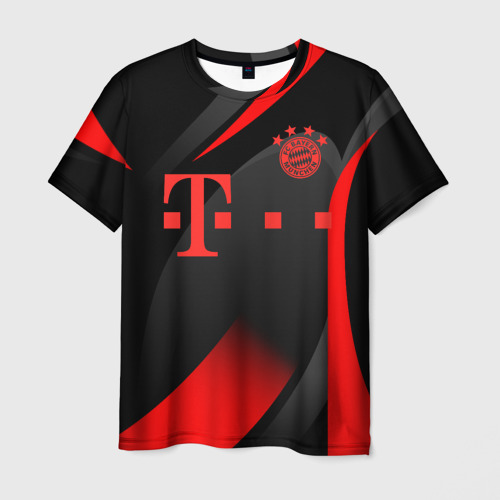 Мужская 3D футболка с принтом FC Bayern Munchen, вид спереди #2