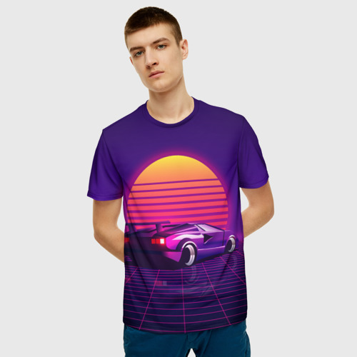 Мужская 3D футболка с принтом Ретро Футуризм, фото на моделе #1