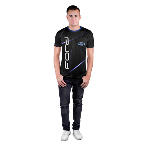 Мужская футболка 3D спортивная с принтом FORD, вид сбоку #3