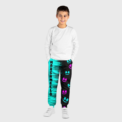 Детские брюки 3D с принтом Marshmello, вид сбоку #3