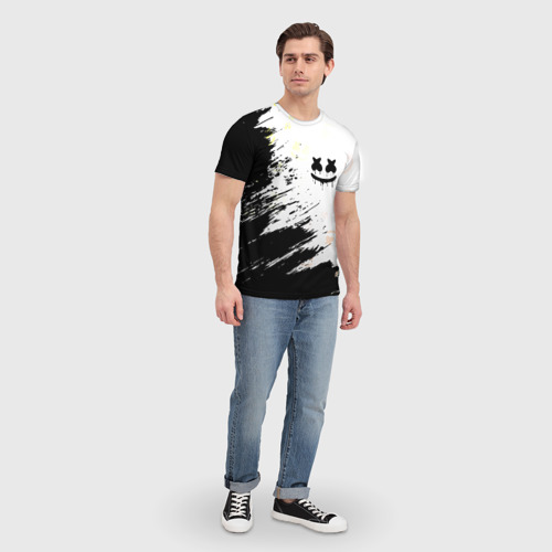 Мужская 3D футболка с принтом MARSHMELLO / МАРШМЕЛЛОУ, вид сбоку #3