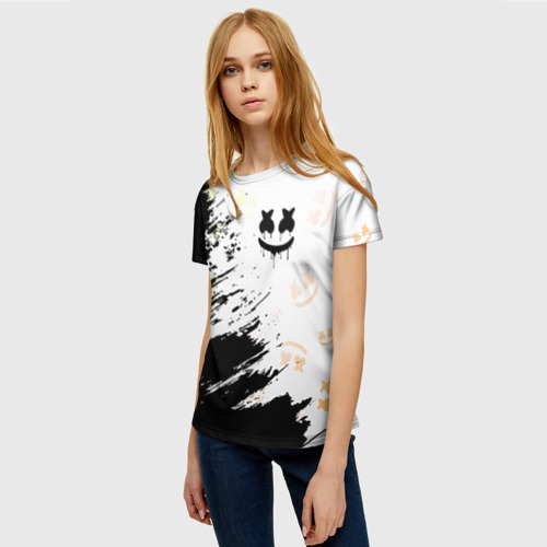 Женская 3D футболка с принтом MARSHMELLO / МАРШМЕЛЛОУ, фото на моделе #1