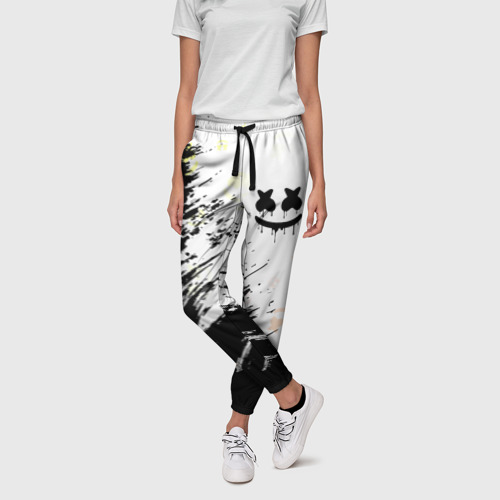 Женские брюки 3D с принтом MARSHMELLO / МАРШМЕЛЛОУ, фото на моделе #1
