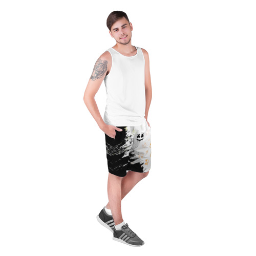 Мужские шорты 3D с принтом MARSHMELLO / МАРШМЕЛЛОУ, фото на моделе #1