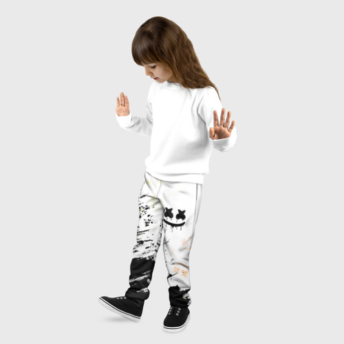 Детские брюки 3D с принтом MARSHMELLO / МАРШМЕЛЛОУ, фото на моделе #1