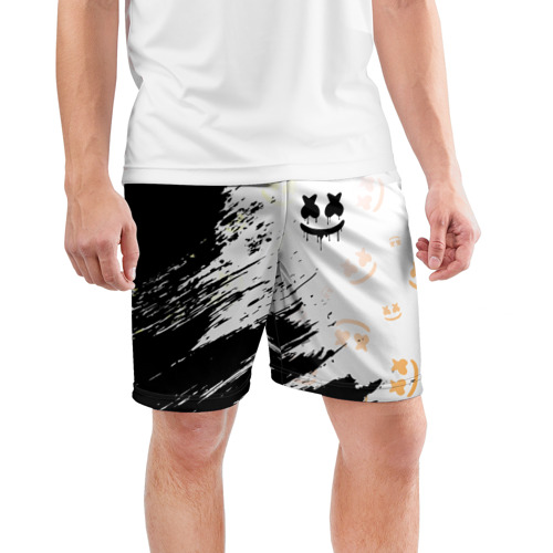 Мужские шорты 3D спортивные с принтом MARSHMELLO / МАРШМЕЛЛОУ, фото на моделе #1