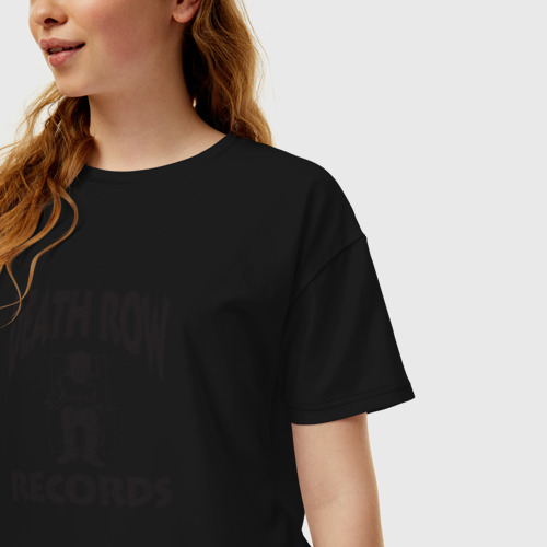 Женская футболка oversize с принтом Death Row Records, фото на моделе #1