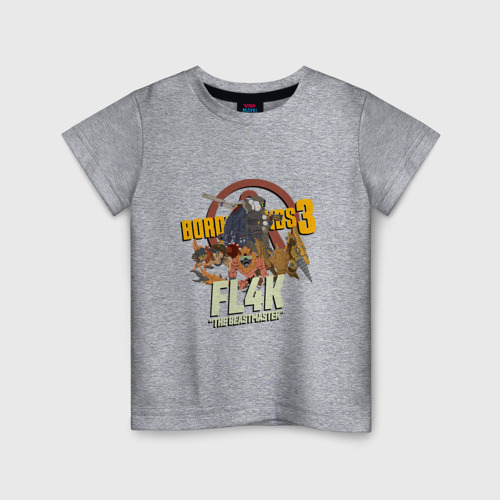 Детская футболка с принтом FL4K, вид спереди #2