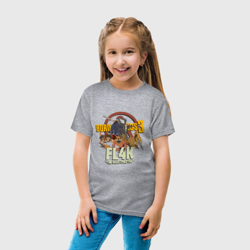 Детская футболка с принтом FL4K, вид сбоку #3