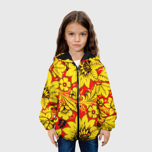 Детская 3D куртка с принтом Хохлома, вид сбоку #3