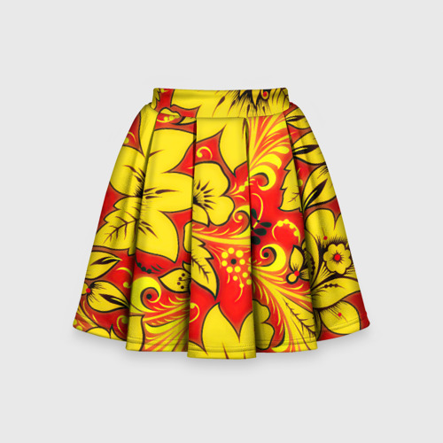 Детская юбка-солнце 3D с принтом Хохлома, вид спереди #2