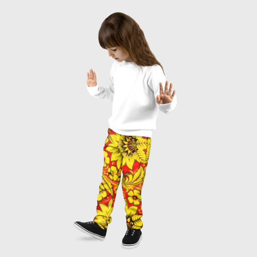Детские брюки 3D с принтом Хохлома, фото на моделе #1