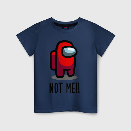 Детская футболка с принтом Among Us, Not Me!, вид спереди #2