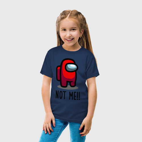 Детская футболка с принтом Among Us, Not Me!, вид сбоку #3