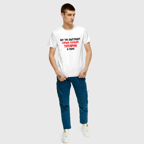 Мужская футболка с принтом Самый лучший татарин, вид сбоку #3
