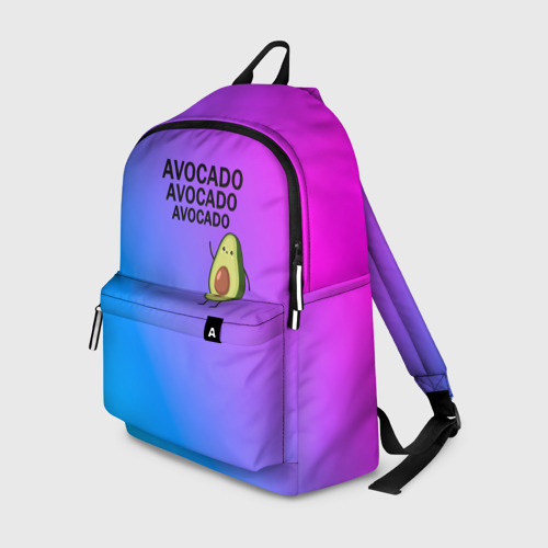 Рюкзак 3D с принтом Авокадо, вид спереди #2