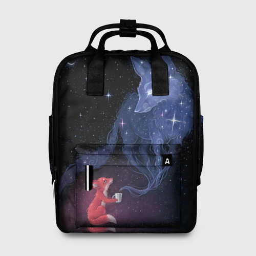 Женский рюкзак 3D с принтом Лиса и ее дух, вид спереди #2