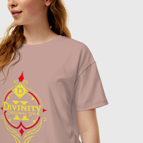 Женская футболка oversize с принтом DIVINITY (НА СПИНЕ), фото на моделе #1