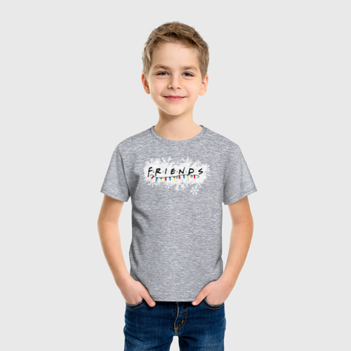 Детская футболка с принтом Friends Лого с гирляндой, фото на моделе #1