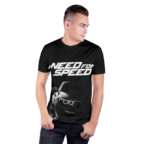 Мужская футболка 3D спортивная с принтом NEED FOR SPEED, фото на моделе #1