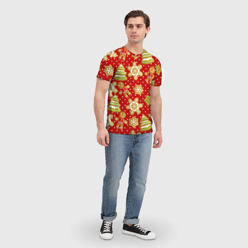 Мужская 3D футболка с принтом С Новым Годом!, вид сбоку #3