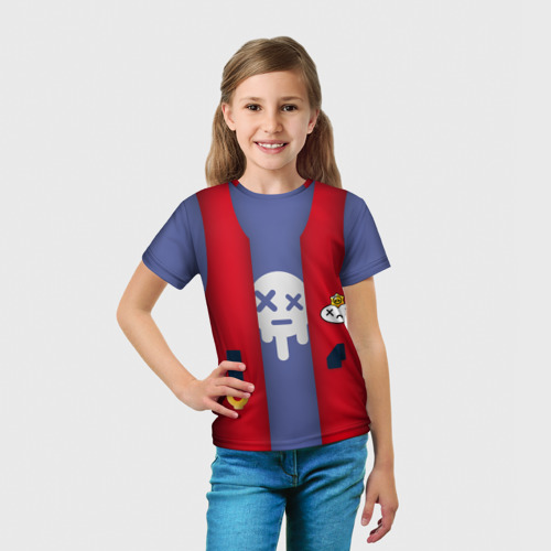 Детская 3D футболка с принтом Edgar - Brawl Stars, вид сбоку #3