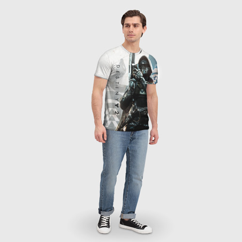 Мужская 3D футболка с принтом DESTINY, HUNTER, вид сбоку #3