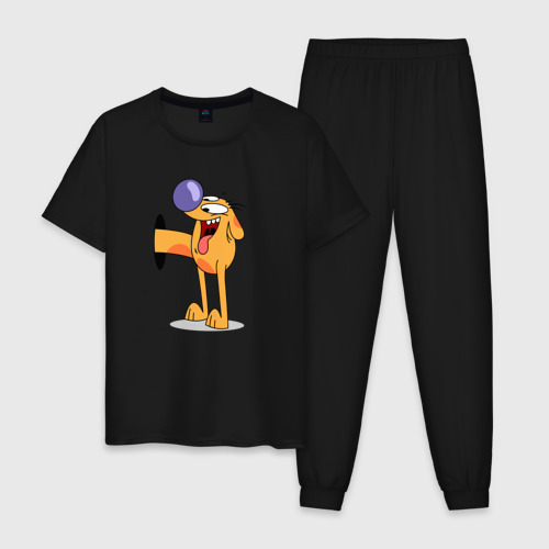 Мужская пижама хлопок с принтом Котопес, вид спереди #2