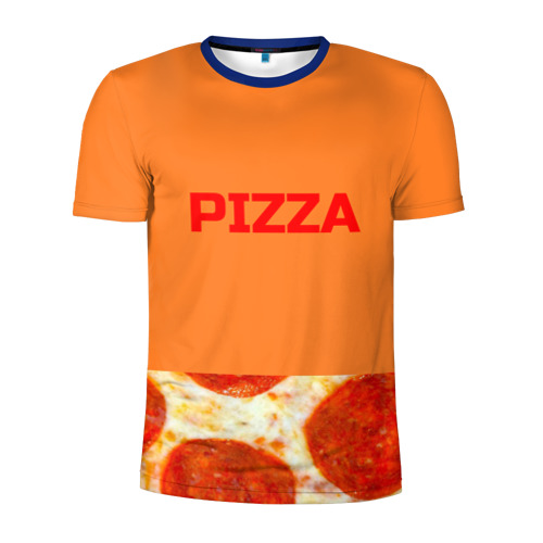 Мужская футболка 3D спортивная с принтом Pizza, вид спереди #2