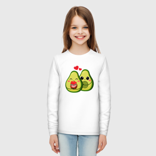 Детский хлопковый лонгслив с принтом Семья авокадо, вид сбоку #3