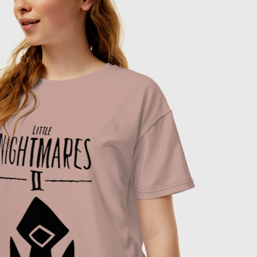Женская футболка oversize с принтом Логотип Little Nightmares 2, фото на моделе #1