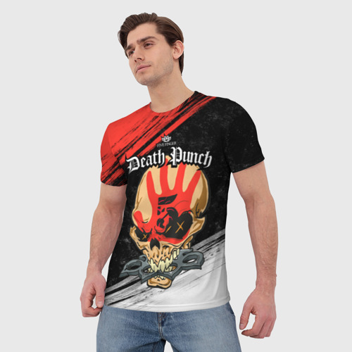 Мужская 3D футболка с принтом Five Finger Death Punch [7], фото на моделе #1