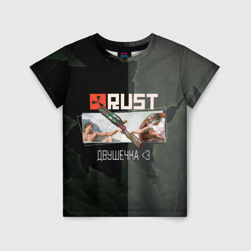 Детская 3D футболка с принтом Rust | Мамкин Рейдер | Раст, вид спереди #2