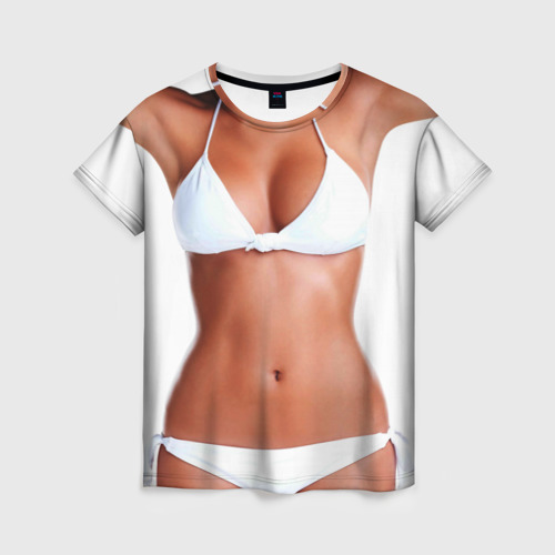 Женская 3D футболка с принтом Perfect body, вид спереди #2