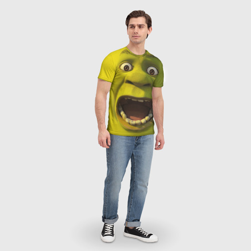 Мужская 3D футболка с принтом Shrek | Шрек, вид сбоку #3