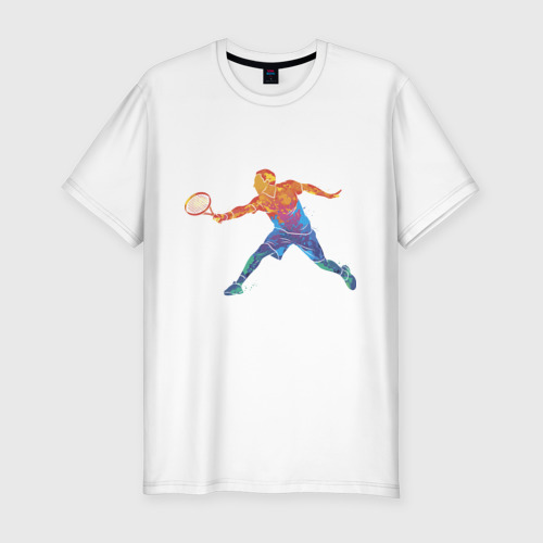 Мужская футболка премиум с принтом Tennis player - man, вид спереди #2