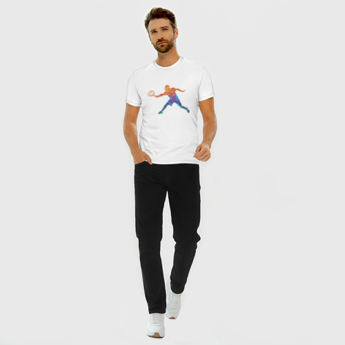 Мужская футболка премиум с принтом Tennis player - man, вид сбоку #3