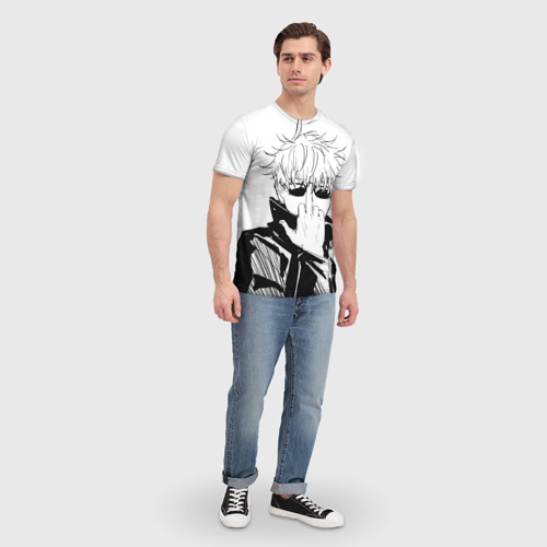 Мужская 3D футболка с принтом Магическая битва | Годжо, фото #4