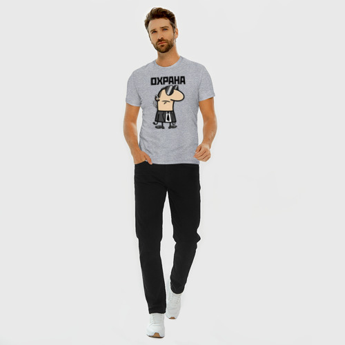Мужская футболка премиум с принтом ОХРАНА | SECURITY (Z), вид сбоку #3