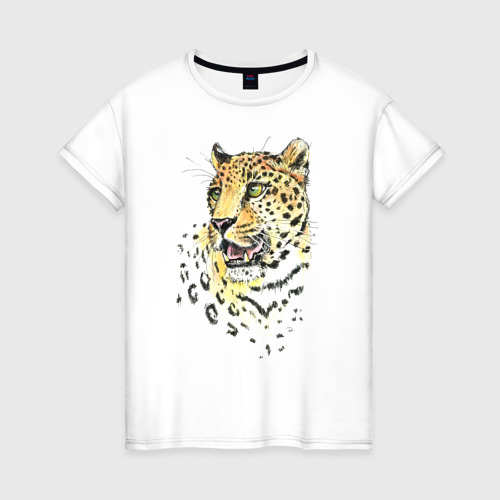 Женская футболка с принтом Ягуар, вид спереди #2