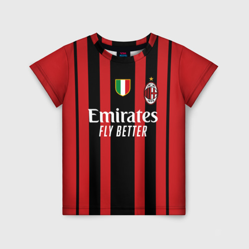 Детская 3D футболка с принтом Ибрагимович Милан 2021/2022, вид спереди #2
