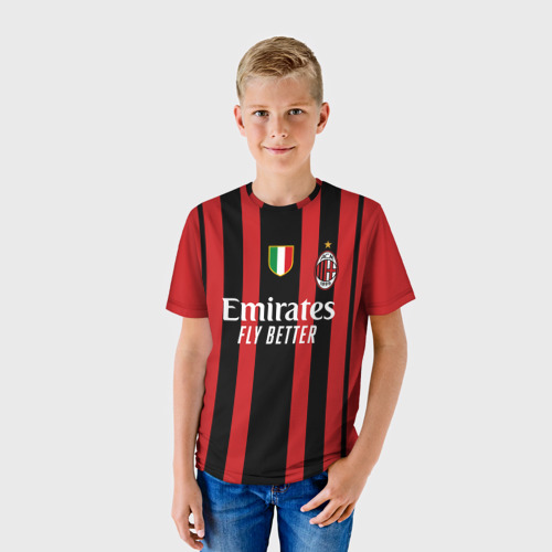 Детская 3D футболка с принтом Ибрагимович Милан 2021/2022, фото на моделе #1