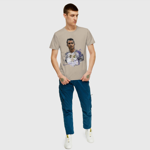 Мужская футболка с принтом Cristiano Ronaldo / Manchester United / Portugal, вид сбоку #3